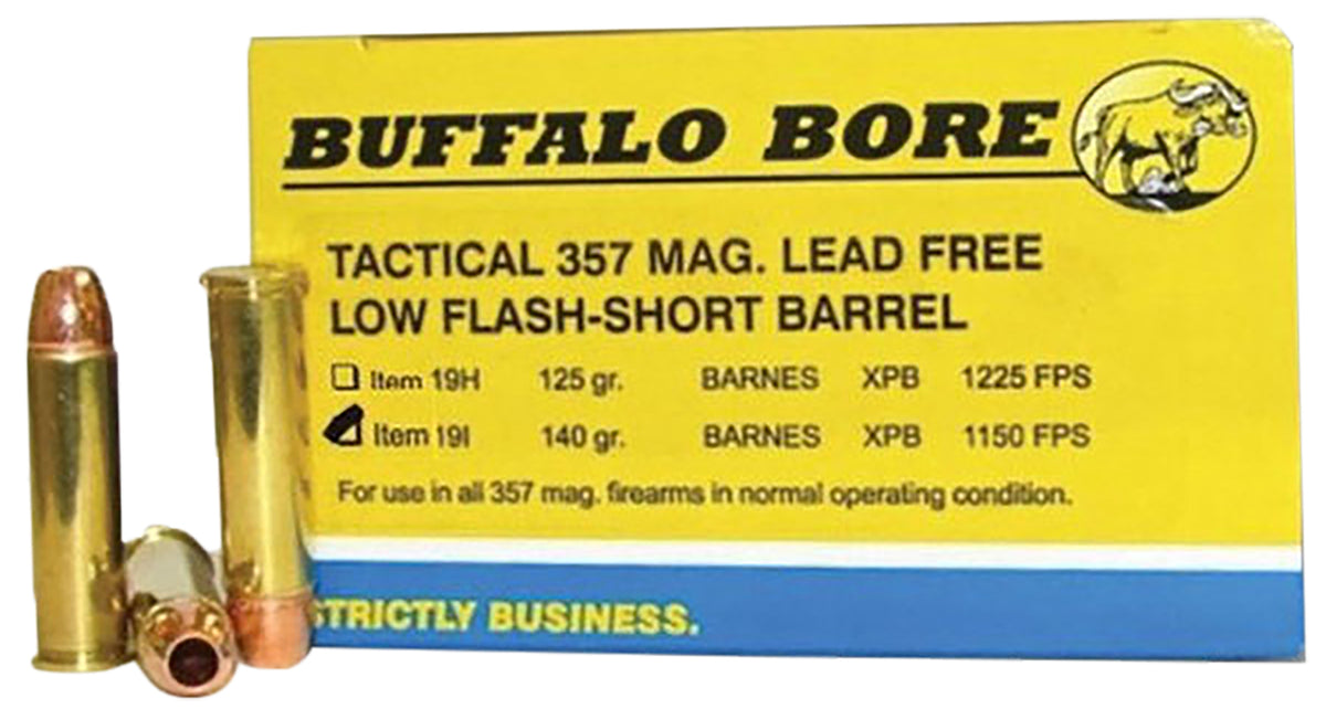Buffalo Bore .357 Magnum BUFFALO-BARNES LEAD-FREE Tactical 140 grain Barnes VOR-TX XPB Lead-Free ammunition