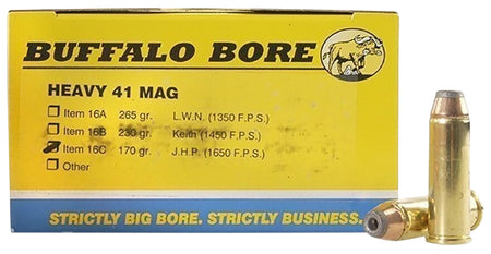 Buffalo Bore .41 Remington Mag Heavy 170 grain Jacketed Hollow Point ammunition