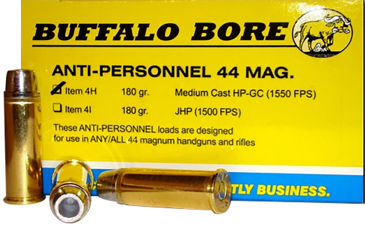 Buffalo Bore .44 Magnum Anti-Personnel 180 grain Medium Cast Hollow Point ammunition