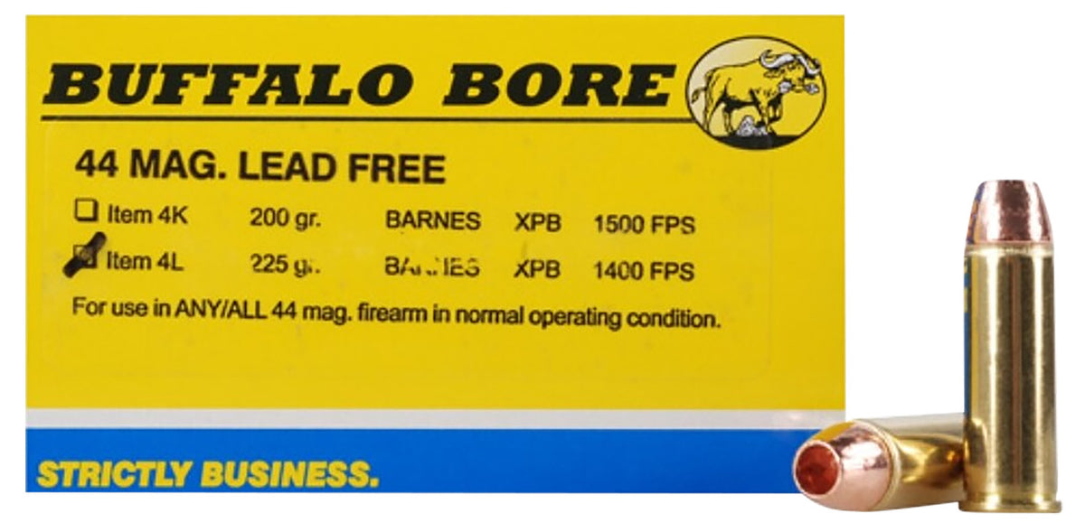 Buffalo Bore .44 Magnum BUFFALO-BARNES LEAD-FREE 225 grain Barnes VOR-TX XPB Lead-Free ammunition