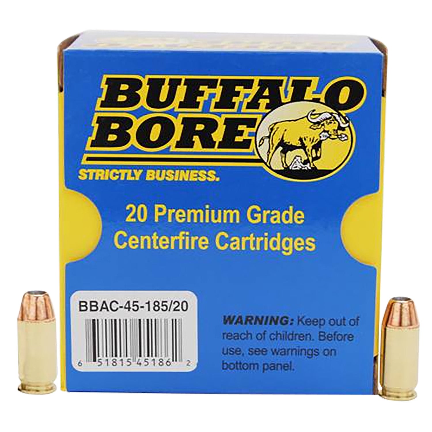 Buffalo Bore .45 ACP/Auto Personal Defense 185 grain Jacketed Hollow Point ammunition