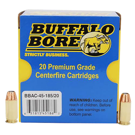 Buffalo Bore .45 ACP/Auto Personal Defense 185 grain Jacketed Hollow Point ammunition