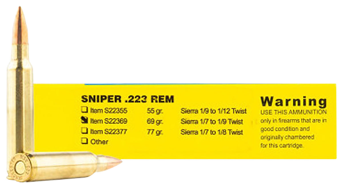 Buffalo Bore .223 Remington Sniper 69 grain Hollow Point Boat Tail ammunition