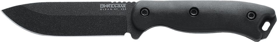 Ka-Bar BK16 Becker Short 4.38" Fixed Plain Drop Point 1095 Cro-Van Black Blade Black Ultramid Handle Includes Sheath