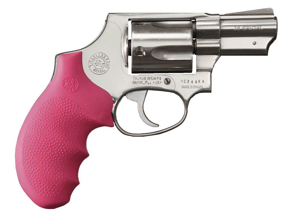 Hogue 67007 Pink Cobblestone Rubber OverMolded Monogrip Finger Grooves for Taurus 85