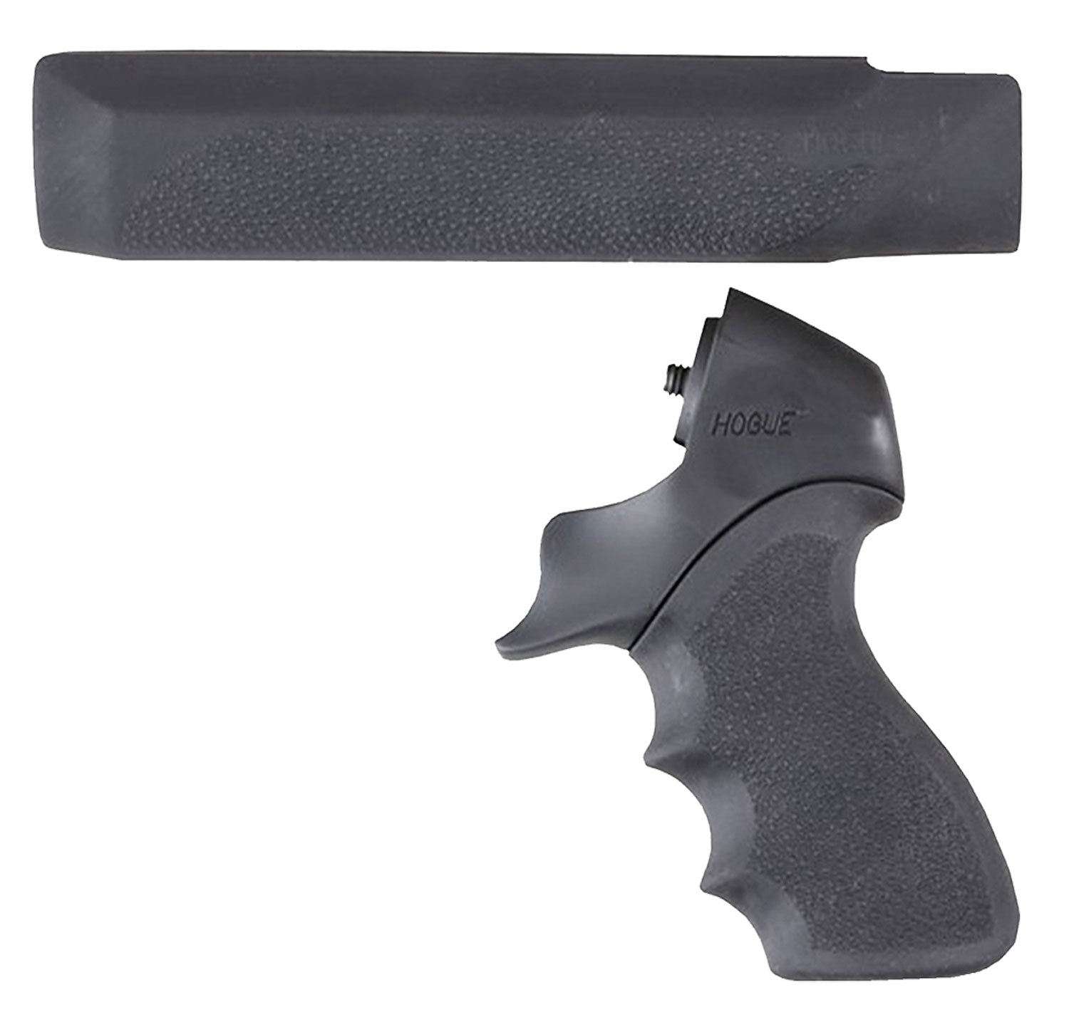 Hogue 05015 Black Rubber Tamer OverMolded Pistol Grip with Forend and Finger Grooves for Mossberg 500 12 Gauge