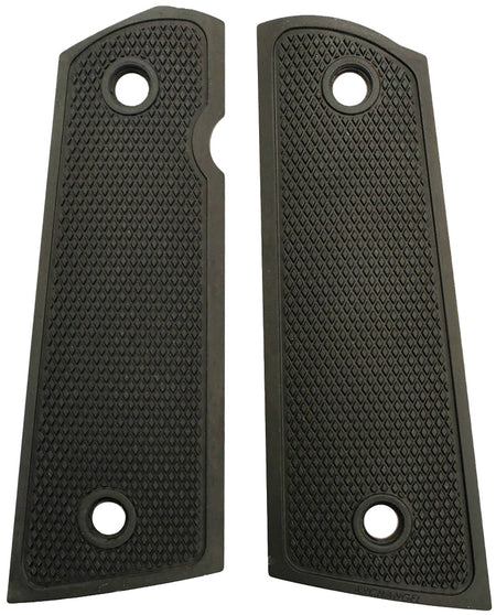 Archangel AA107 Diamond Checkered Aluminum Grip Panels Black Anodized Fits 1911 Government