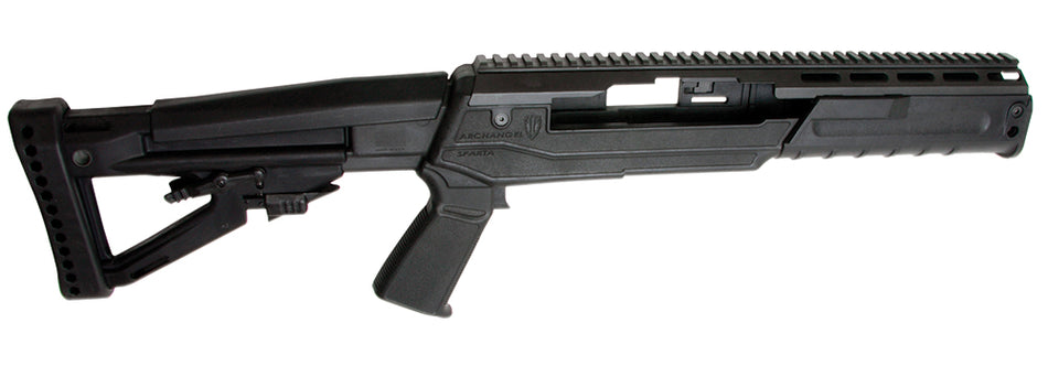 Archangel AA1430 Sparta Black Synthetic 4 Position Collapsible Stock with Pistol Grip for Ruger Mini-14 Mini Thirty