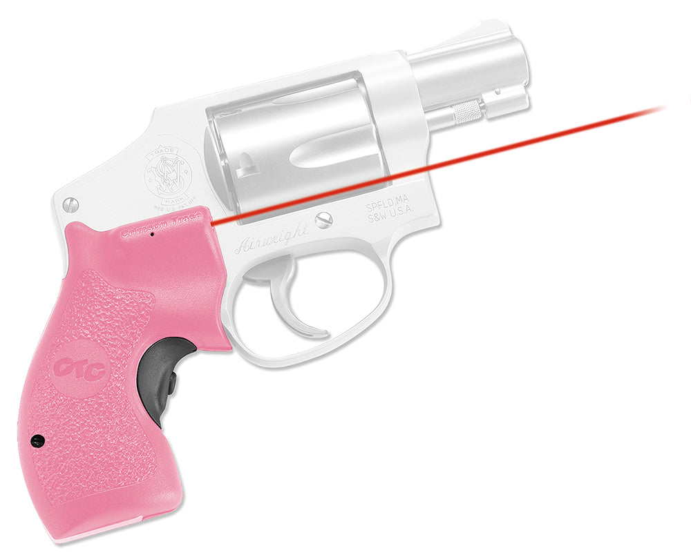 Crimson Trace 0134801 Red Laser Lasergrips for Smith & Wesson J-Frame Round Butt, Pink Polymer