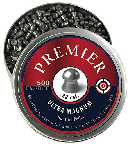 Crosman Premier Ultra Magnum .22 Cal 14.3gr Domed Lead Pellets 500/Tin