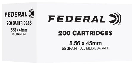 FEDERAL 5.56 NATO 55GR FMJ 200RD/BX 5BX/CS 3240 FPS