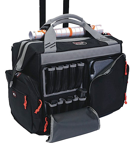GPS Bags 2215RB Black Canvas Rolling Range Bag Holds 4 Handguns with Vertical Handgun Holder