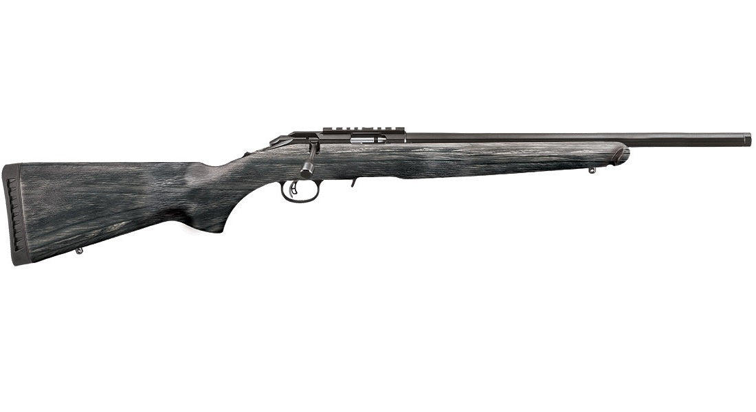 Ruger 8349 American Rimfire Target Full Size 22 WMR 9+1 18" Satin Blued Threaded Bull Barrel & Alloy Steel Receiver w/Scope Rail, Black Fixed Laminate Stock, Right Hand