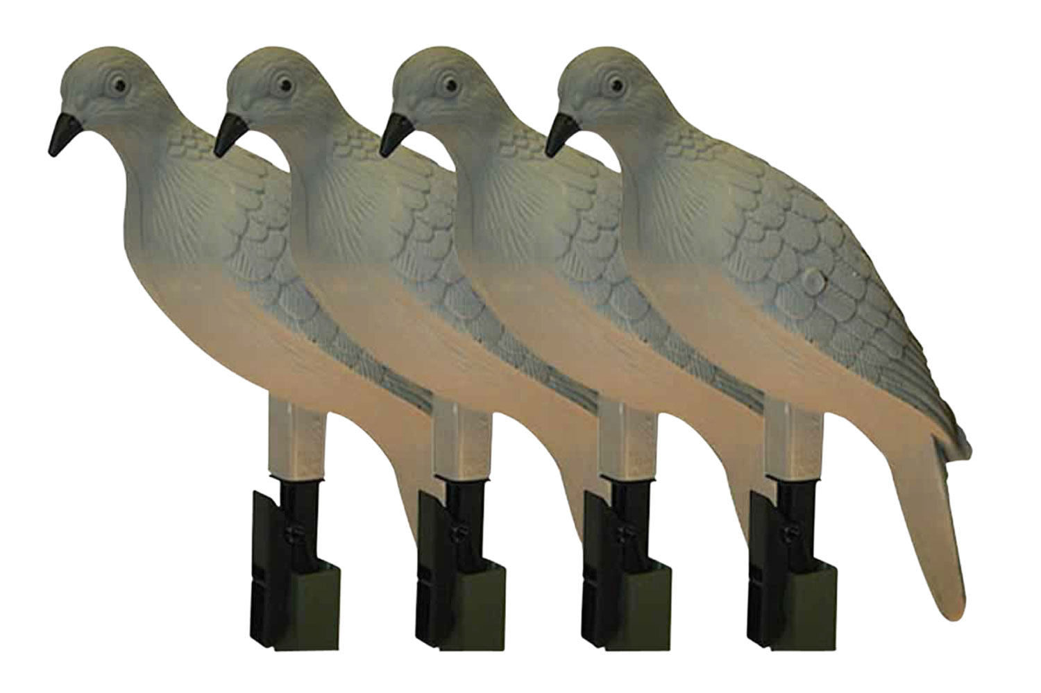 Mojo Outdoors HW9004 Clip-On Dove Decoy Set with Clothespin Adapter, 4 Pack