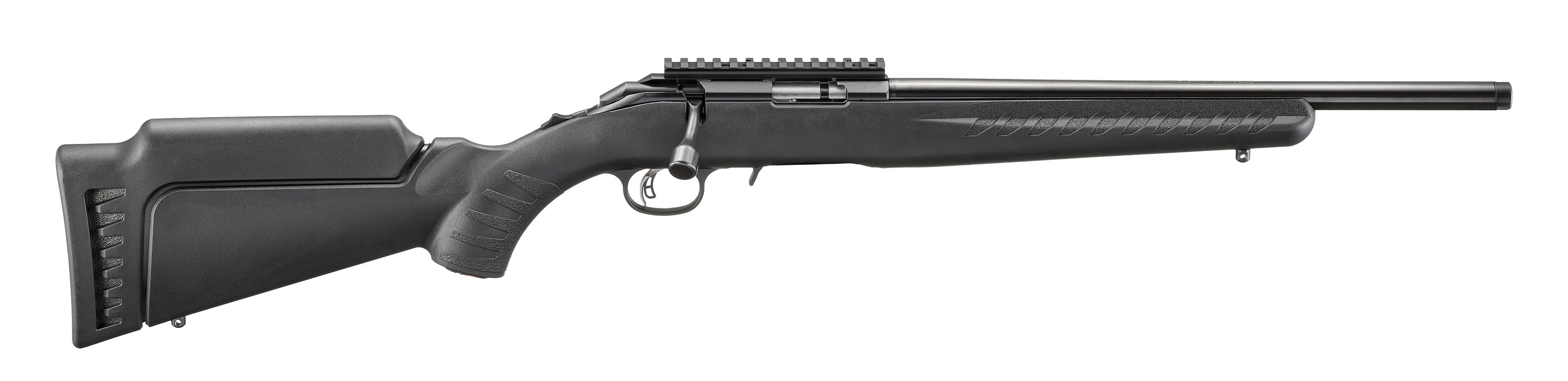 Ruger American 22 WMR 9+1 16.10" Satin Blued Threaded Barrel, Satin Blued Alloy Steel Receiver w/Picatinny Rail, Black Adj LOP Synthetic Stock
