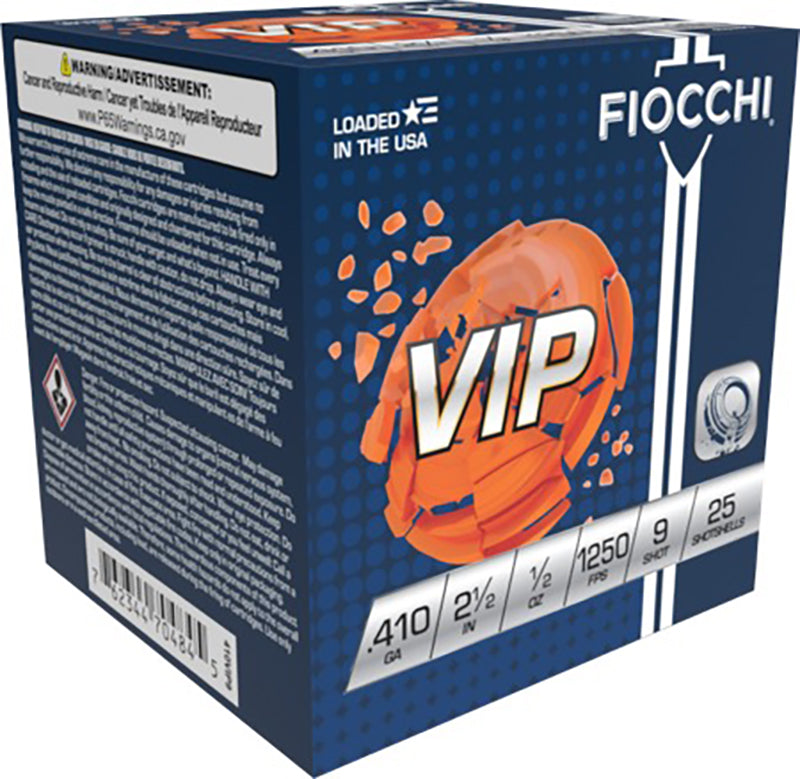 Fiocchi .410 Bore Shotgun Ammo Exacta Target VIP 2.5 in 1/2 oz #9