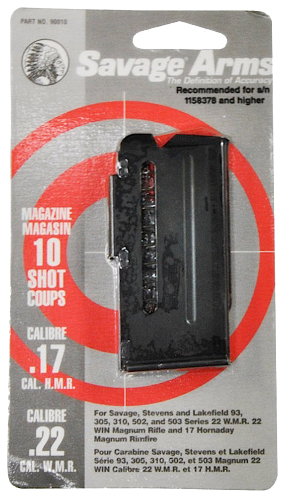 Savage Arms 90010 Blued 10-Round Magazine for 93 Series 17 HMR/22 WMR