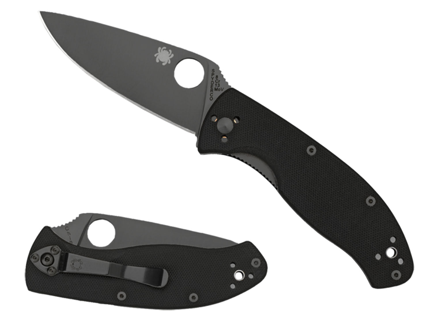 Spyderco C122GBBKPS Tenacious 3.39" Folding Part Serrated Black 8Cr13MoV SS Drop Point Blade Black G10 Handle & Pocket Clip