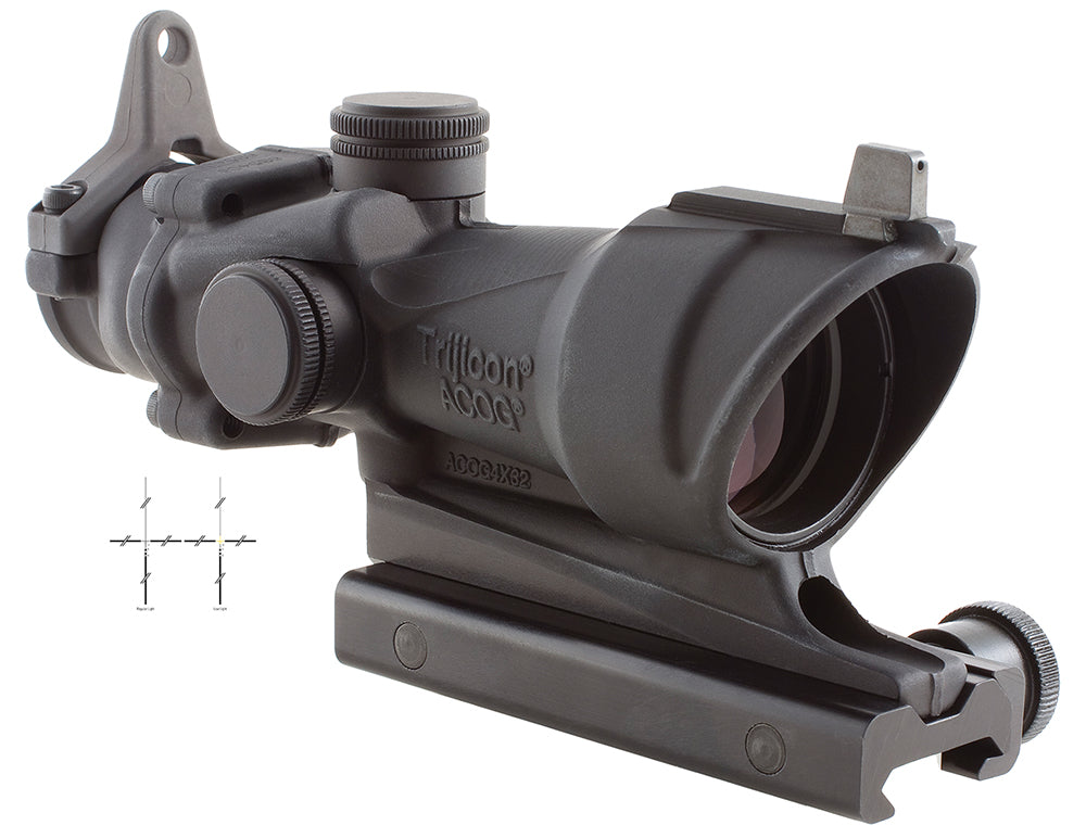Trijicon ACOG 100092 Black Hardcoat Anodized 4x32mm Fixed Scope Illuminated Amber Crosshair .308/7.62 BDC
