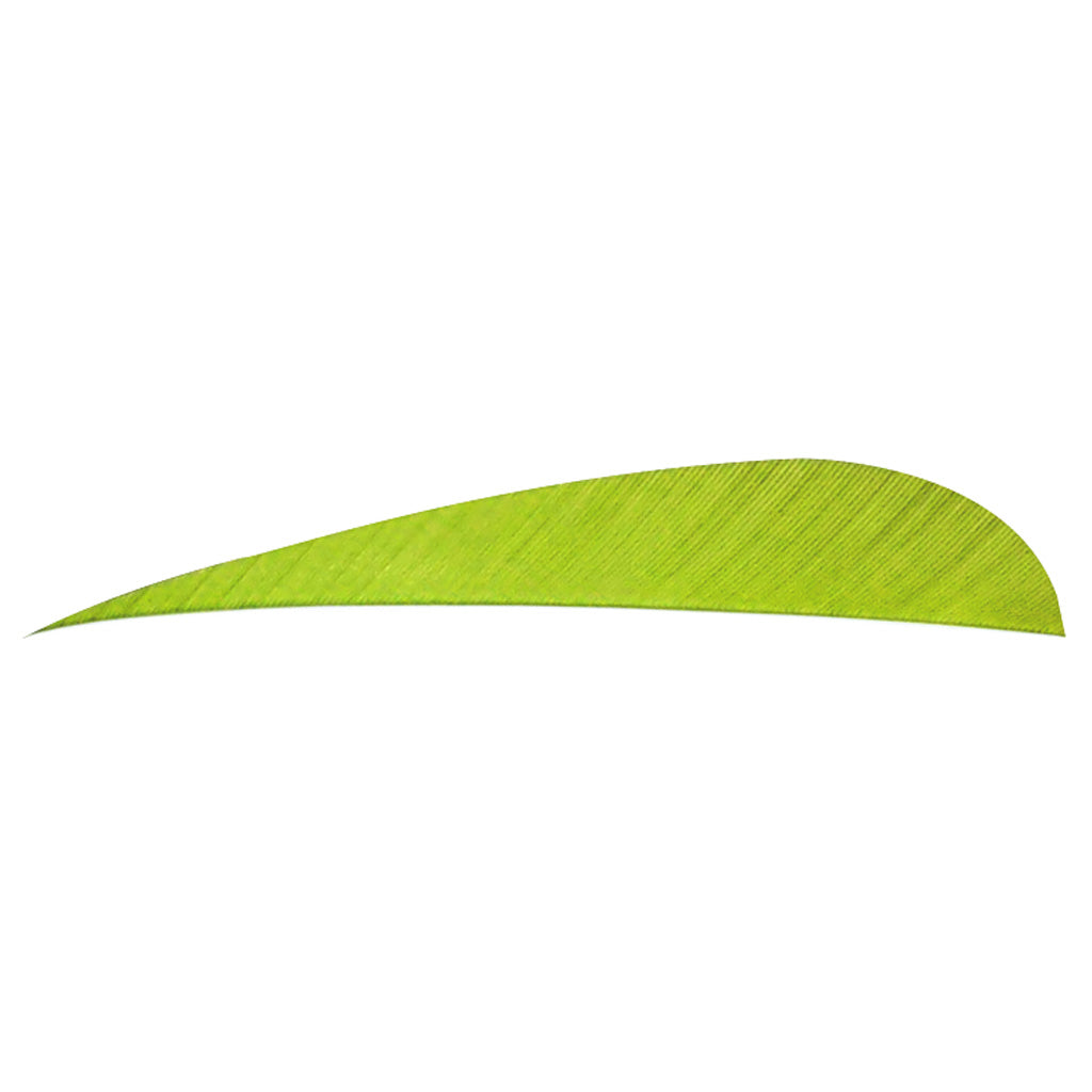 Trueflight Parabolic Fletching Chartreuse 4 in. Right Wing Pack of 100