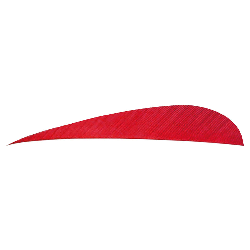 Trueflight Parabolic Fletching Red 4 in. Left Wing Pack of 100