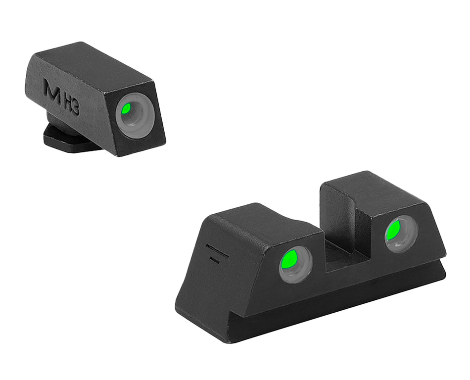 Meprolight Tru-Dot Self-Illuminated Tritium Sight Set Green/Black Frame Glock 42 Slim Frame