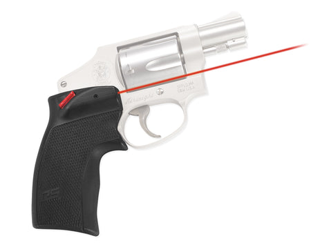 Crimson Trace 0151301 Defender Series Red Laser Accu-Grips for S&W J-Frame Round Butt Revolver, Black Polymer