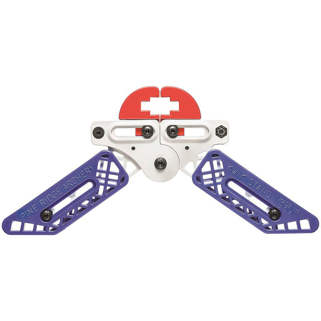 Pine Ridge Kwik Stand Bow Support for Tournament and Blind Hunting White/Red/Blue