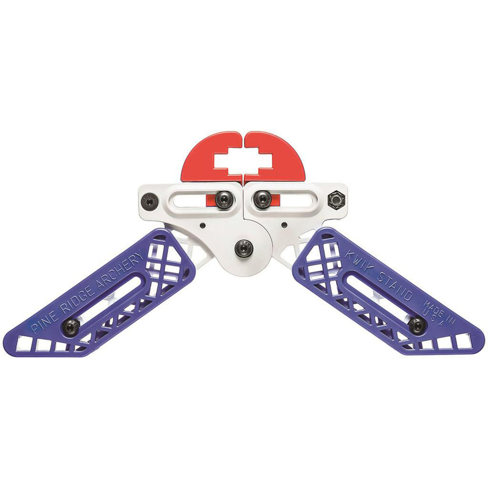 Pine Ridge Kwik Stand Bow Support for Tournament and Blind Hunting White/Red/Blue
