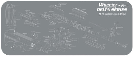 Wheeler 156824 Delta Series AR-15 Neoprene Work Mat 20x47 Inch Exploded Parts Diagram