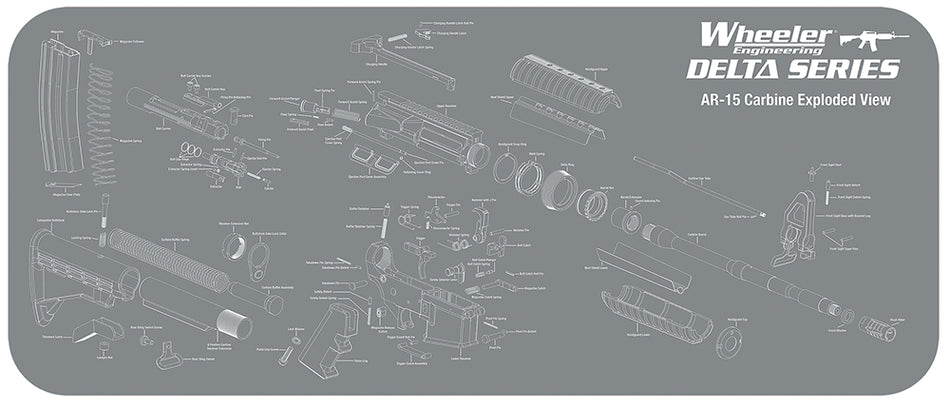 Wheeler 156824 Delta Series AR-15 Neoprene Work Mat 20x47 Inch Exploded Parts Diagram
