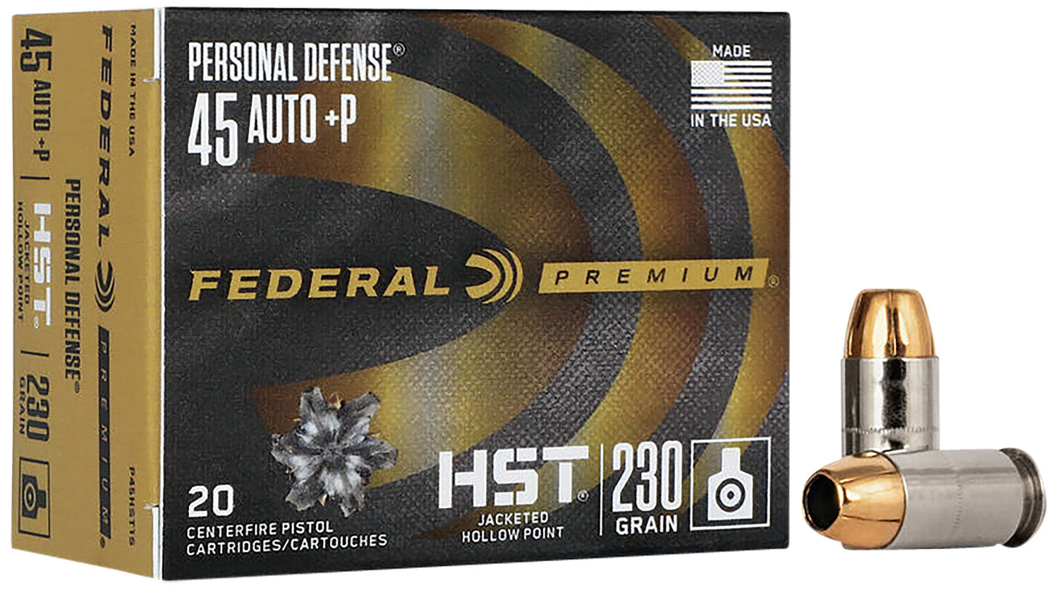Federal Premium Personal Defense HST Jacketed Hollow Point 230 Grain .45 ACP/Auto 950 fps 604544657449