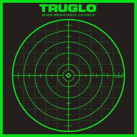 TruGlo Tru-See Grid Self-Adhesive Heavy Paper Black and Green Bullseye Shooting Target 12"x12" 6 Pack