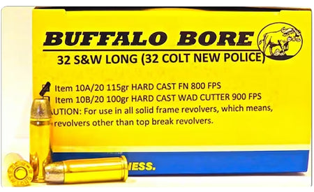 Buffalo Bore .32 S&W Long Personal Defense 115 grain Hard Cast Flat Nose ammunition