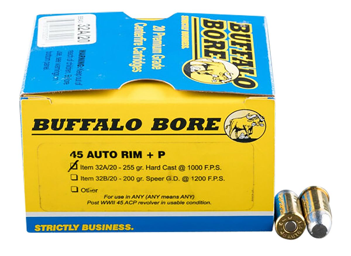 Buffalo Bore .45 Auto Rim Personal Defense 255 grain Hard Cast Flat Nose ammunition