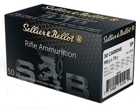 Sellier and Bellot .30 Carbine Rifle 110 grain Soft Point ammunition