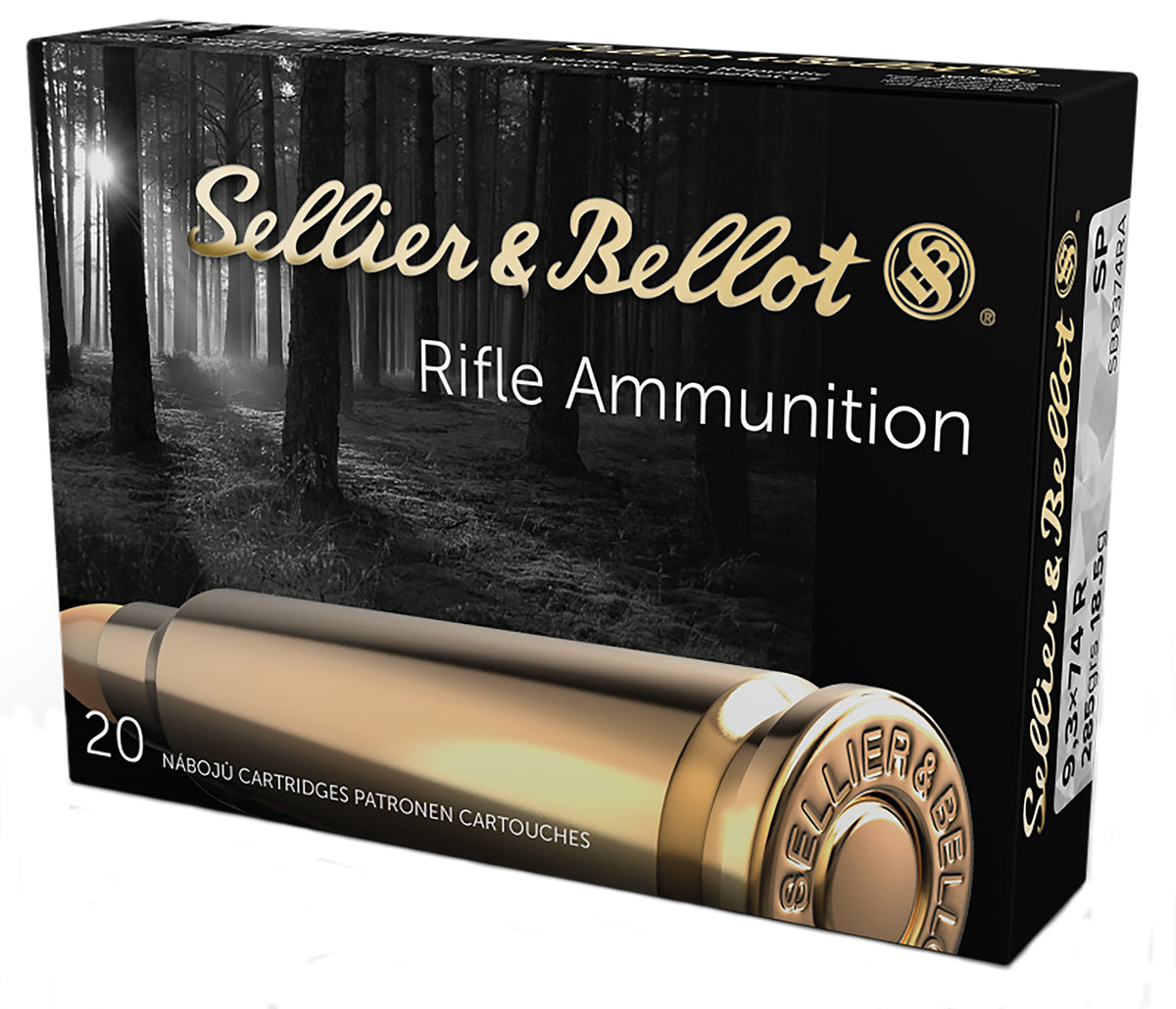 Sellier and Bellot 9.3x72mmR Rifle 286 grain Soft Point ammunition