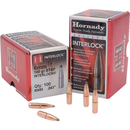 Hornady 2453 InterLock .243 100 Grain BTSP Reloading Bullets 100-Count