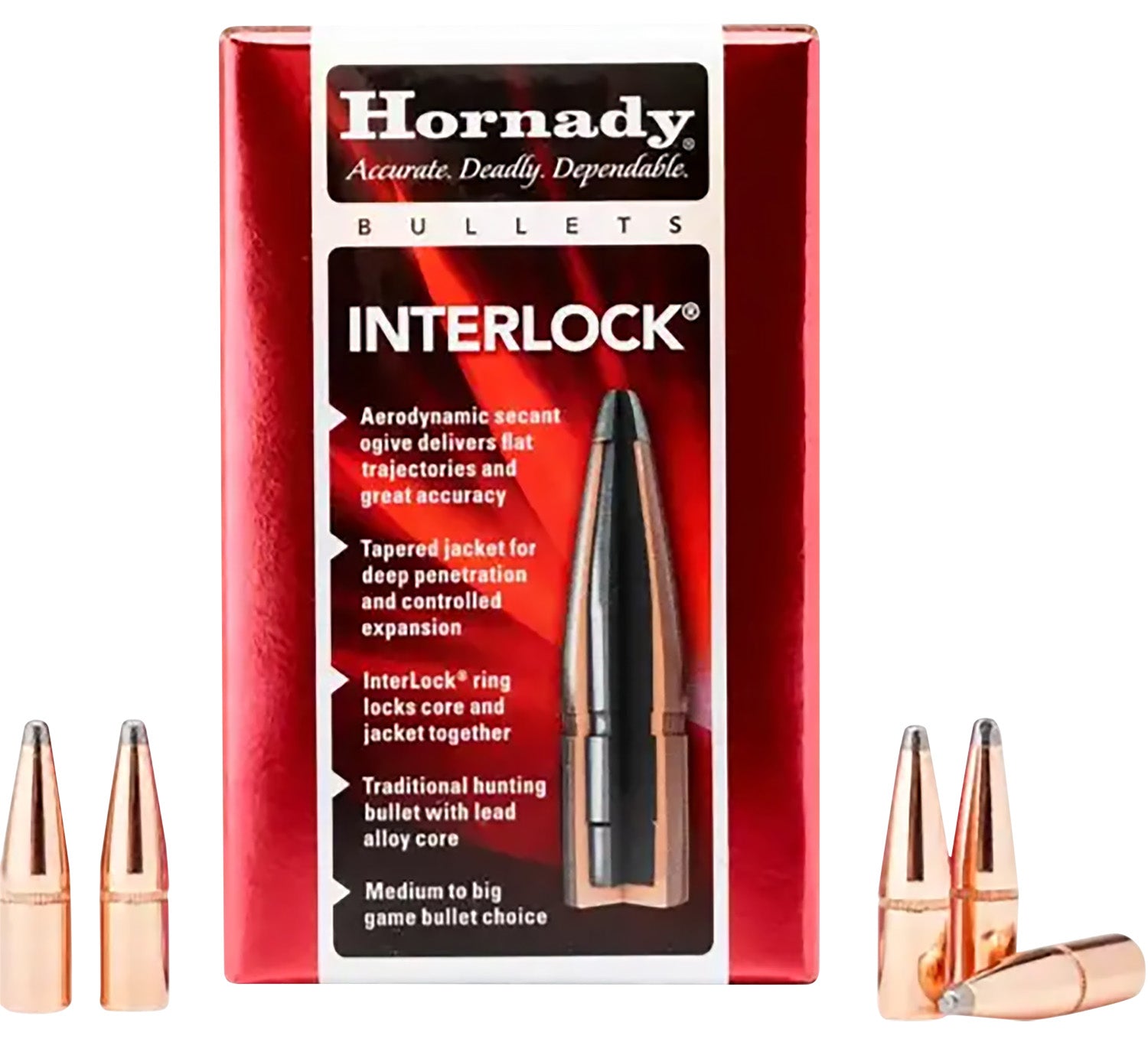 Hornady 2735 InterLock .277 140 Grain BTSP Reloading Bullets 100-Count
