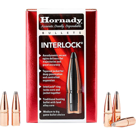 Hornady 2740 InterLock .277 150 Grain SP Reloading Bullets 100-Count