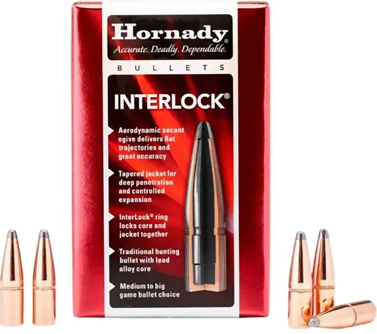 Hornady 3033 InterLock .308 150 Grain BTSP Reloading Bullets 100-Count