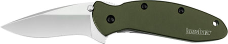Kershaw 1620OL Scallion Folding Knife 2.40" Plain Drop Point 420HC SS Blade Olive Drab Aluminum Handle Includes Clip