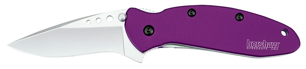 Kershaw 1620PUR Scallion Folding Knife 2.40" Plain Drop Point 420HC SS Blade Purple Aluminum Handle Includes Clip