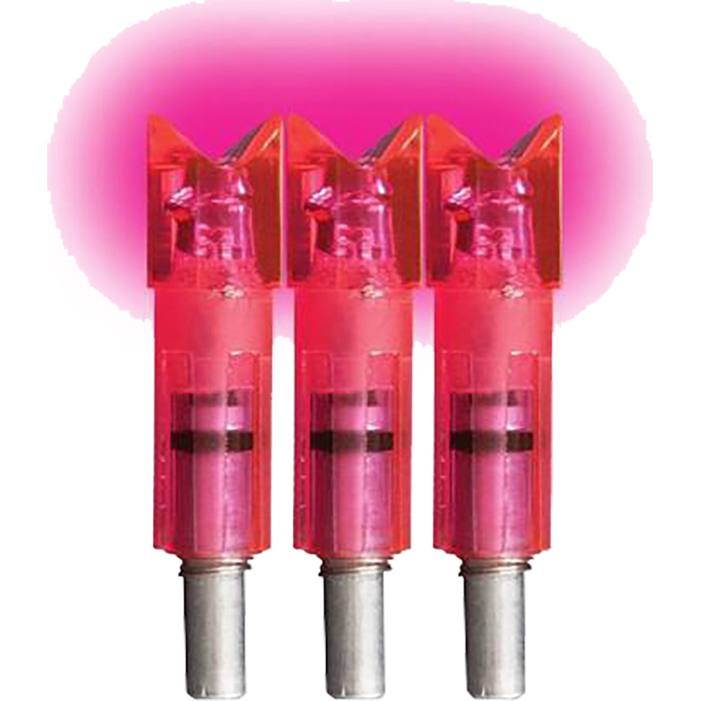 Lumenok Crossbow Lighted Nocks Pink Moon Gold Tip 3 pk.