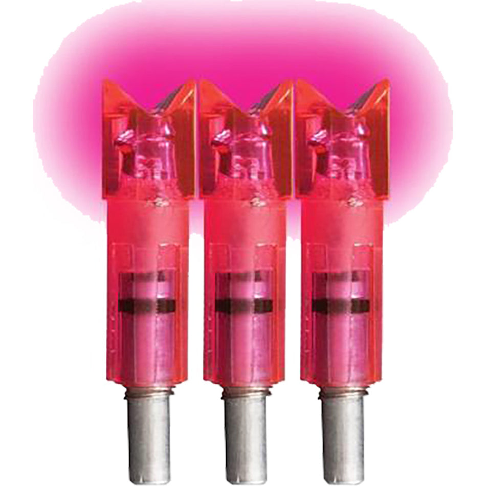 Lumenok Crossbow Lighted Nocks Pink Moon Gold Tip 3 pk.