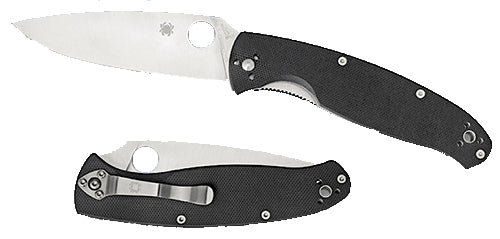 Spyderco C142GP Resilience Folding Knife 4.20" Plain Edge 8Cr13MoV SS Blade Black G10 Handle & Pocket Clip