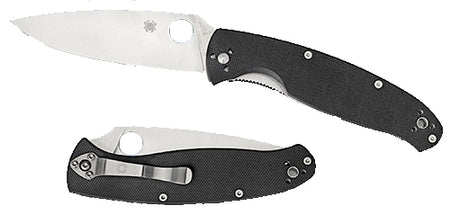 Spyderco C142GP Resilience Folding Knife 4.20" Plain Edge 8Cr13MoV SS Blade Black G10 Handle & Pocket Clip