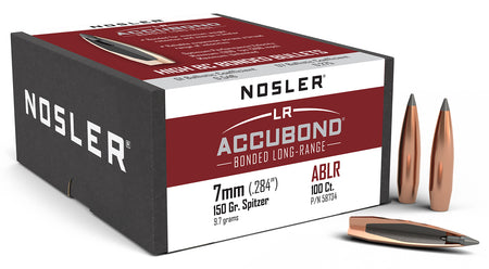 Nosler 58734 AccuBond LR 7mm 150 Grain Bonded Spitzer Point Bullets 100/Box