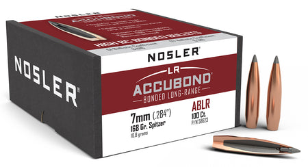 Nosler 58623 AccuBond LR 7mm 168 Grain Bonded Spitzer Point Bullets 100/Box