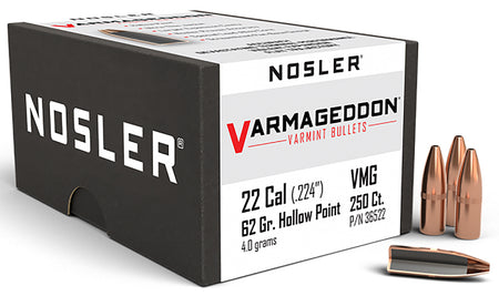 Nosler 36522 Varmageddon .22 Caliber 62 Grain FBHP Bullets 250/Box